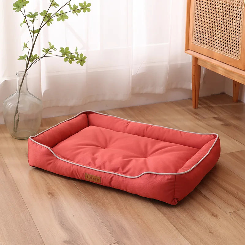 Cama quadrada para pets, macia e resistente à mordida