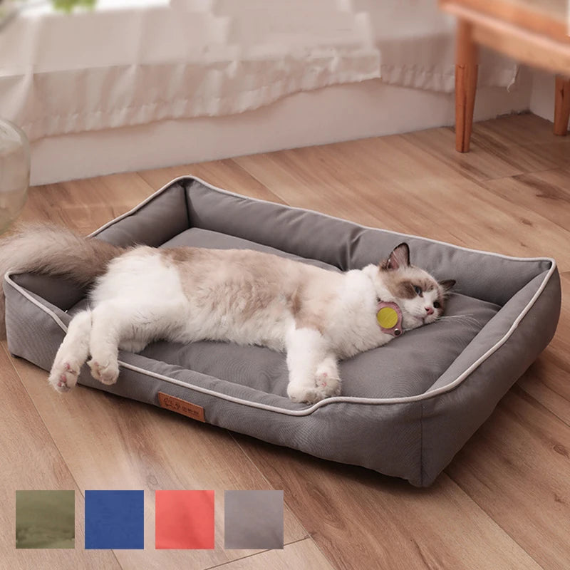 Cama quadrada para pets, macia e resistente à mordida